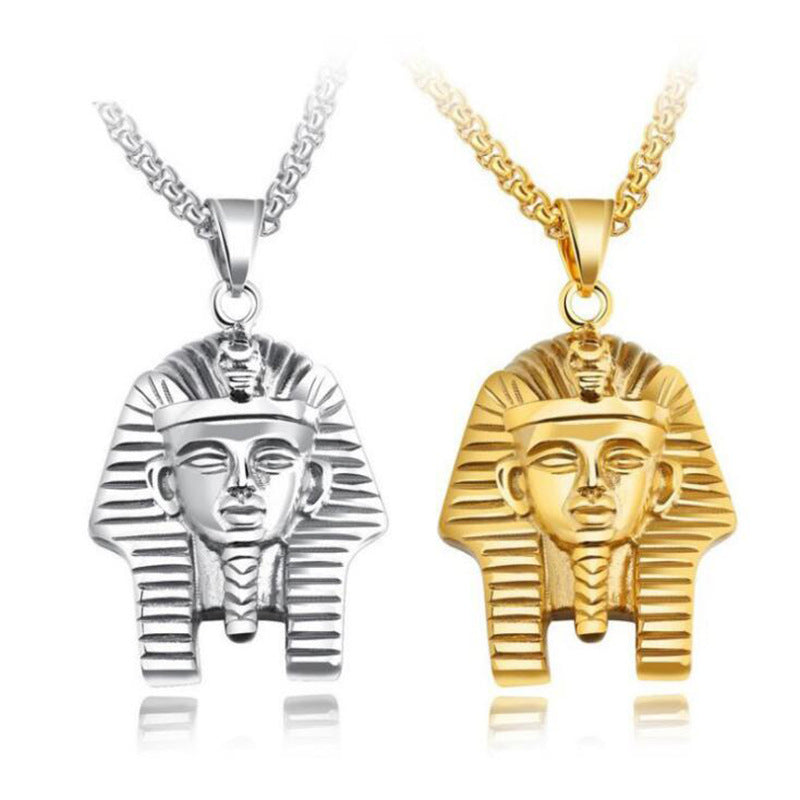 Men's Fashion Retro Titanium Steel Egyptian Pharaoh Necklaces