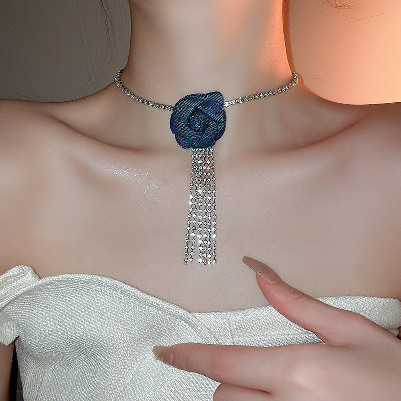Net Yarn Flowers Ribbon Heart Fashion Necklaces