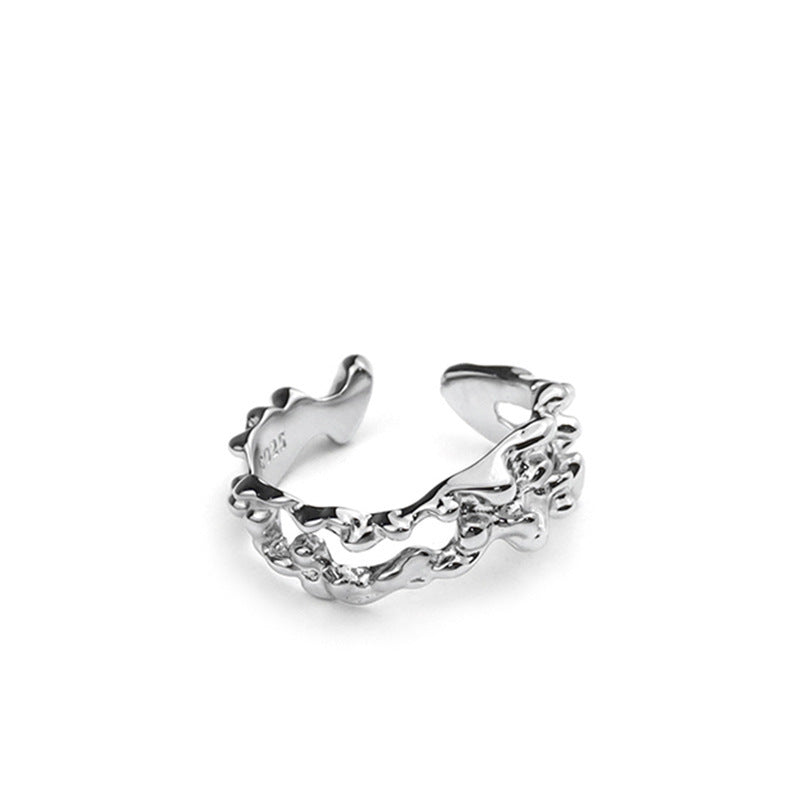 Hollow Hole Light Luxury Personality Sterling Rings