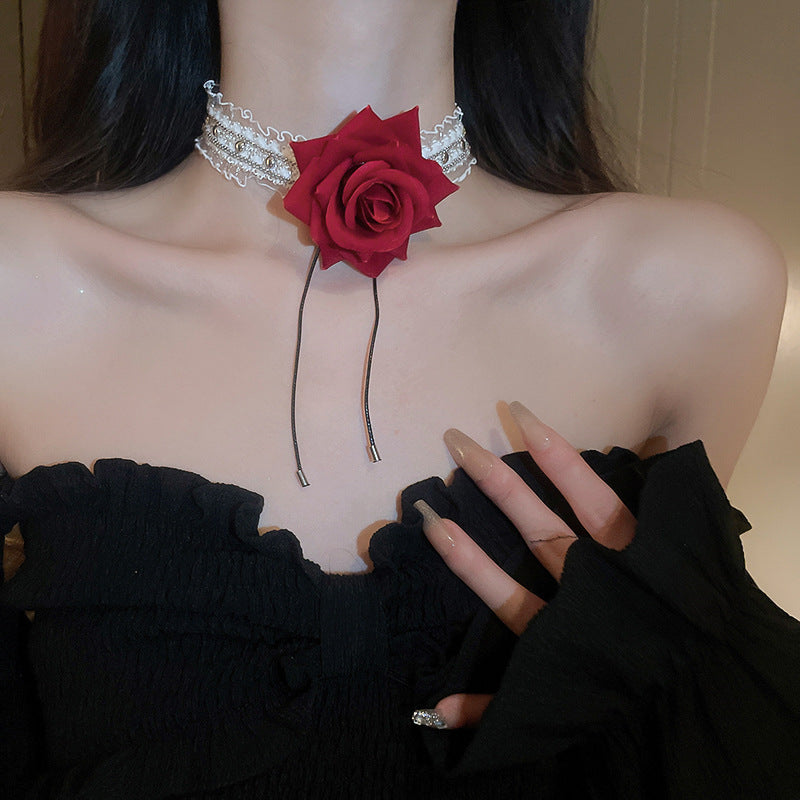 Net Yarn Flowers Ribbon Heart Fashion Necklaces