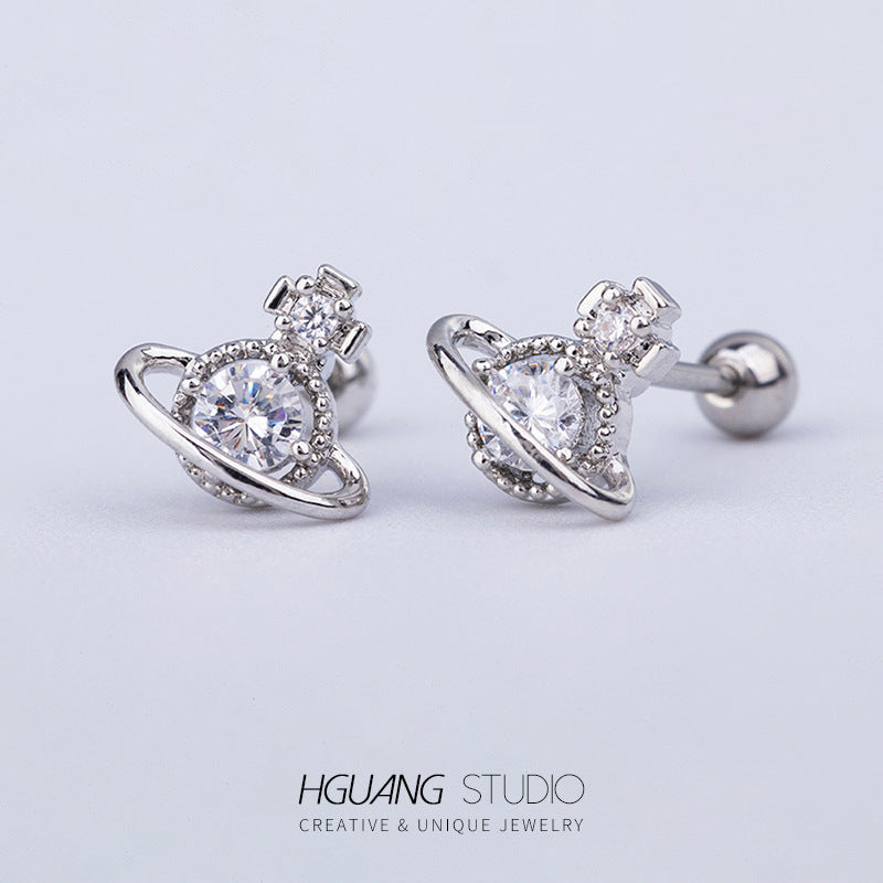 Steel Ear Bone Spider Cross Screw Twist Earrings