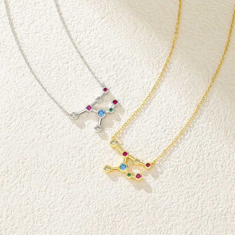 Women's Constellation Zircon Sterling Sier Sagittarius Design Necklaces