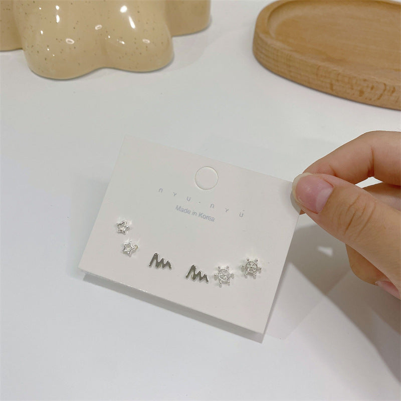 Needle Simple Female Petite Suit Combination Mini Earrings