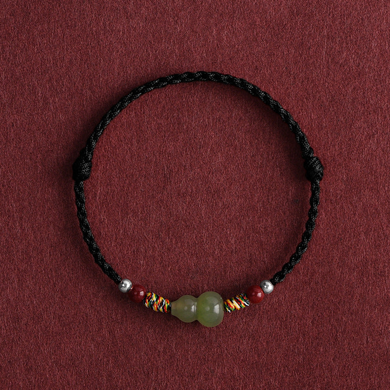 Women's & Men's Imitation Natural Jade Gourd Red Rope Original Bracelet