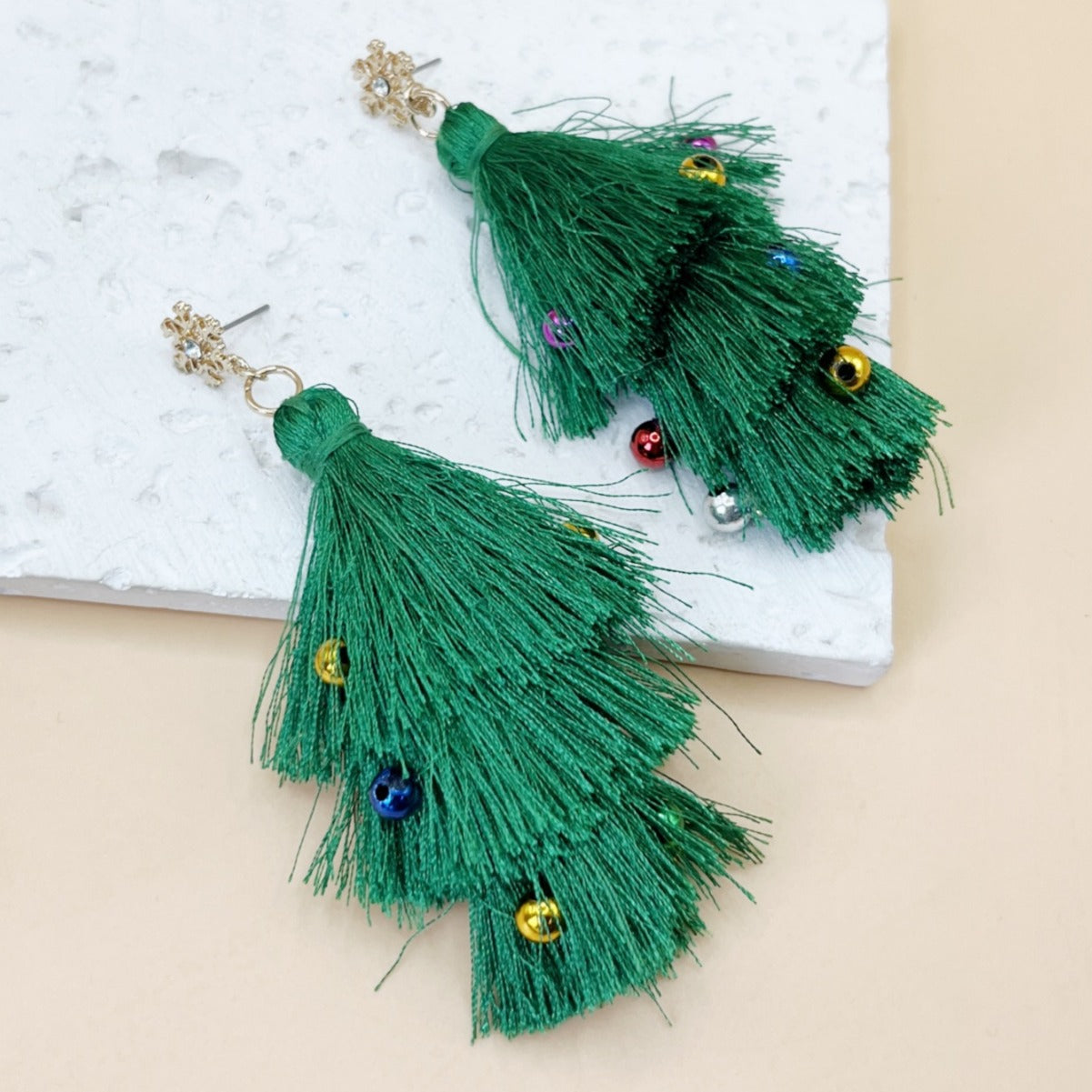 Women's Tree High-grade Tassel Wool Ball Festival Earrings