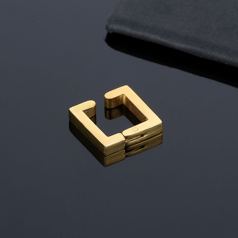 Women's & Men's Titanium Steel Square Clip Stainless Bone Ear Buckle