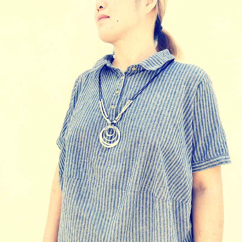 Infinite Sweater Chain Pagan Big Circle Cowhide Necklaces