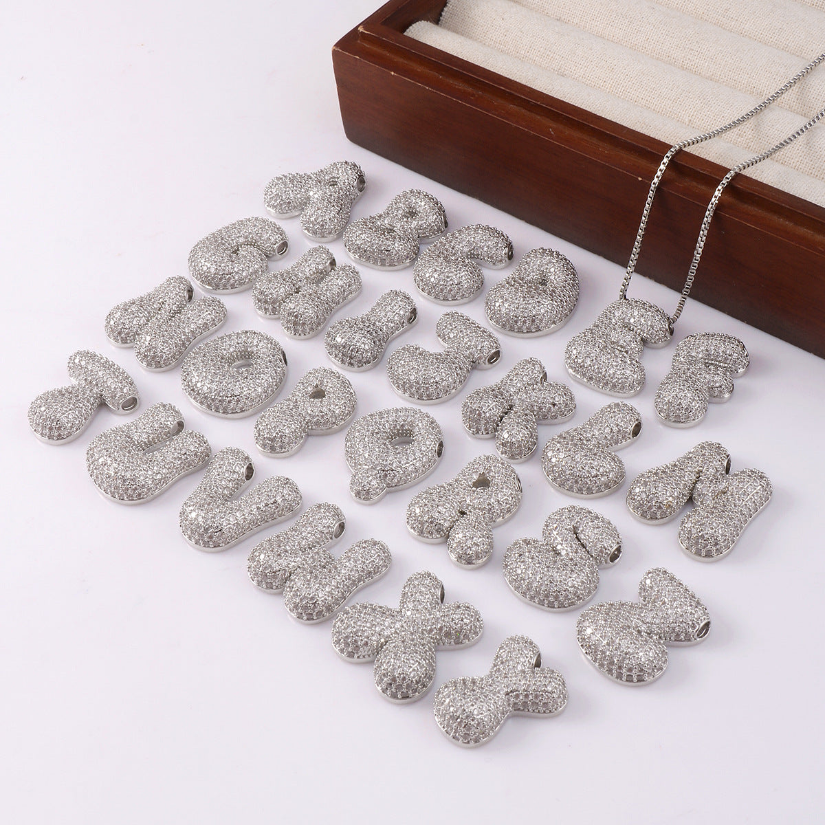 Zircon Cute Personality Feeling Chubby Letter Pendants