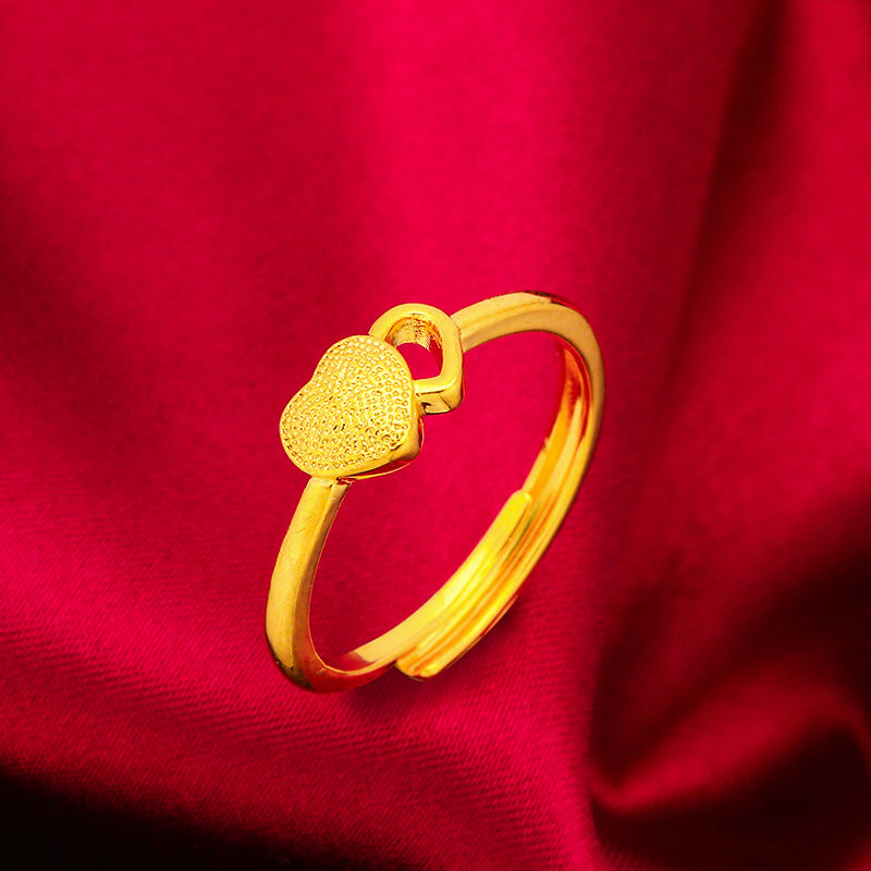 Women's Gold Jewelry Vietnam Placer Various Open Love Heart Rings