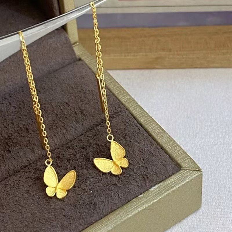 Flash Mush Ice Four-leaf Clover Love Coin Female Affordable Luxury Ear Line