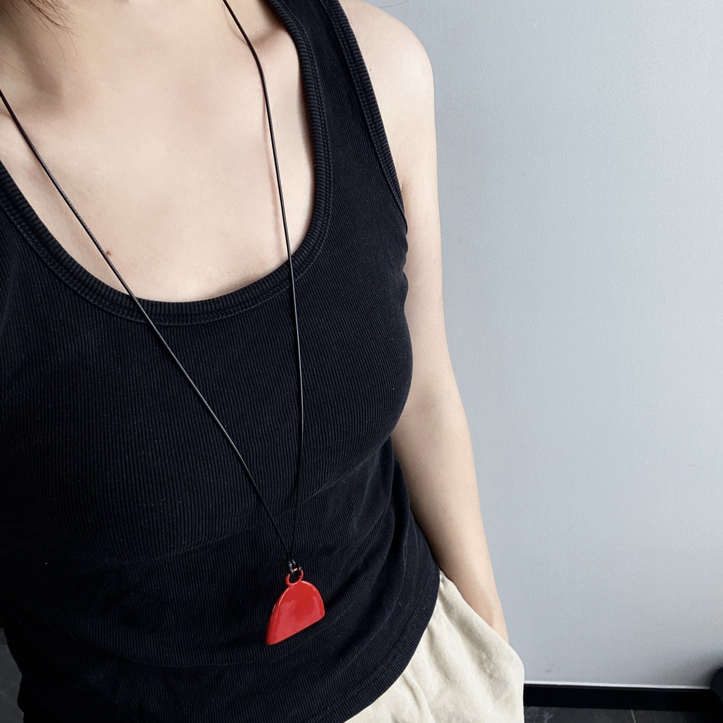 Chimes Vintage Personalized Minority Color Spray Paint Triangle Bell Necklaces