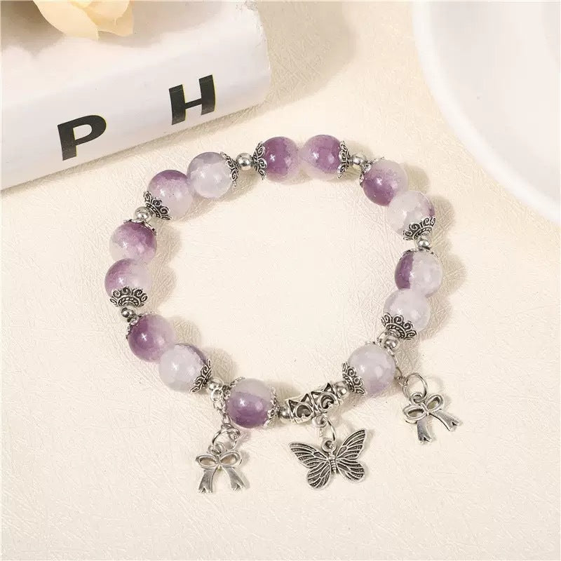 Mori Style Star Sea Antique Sier Butterfly Beaded Bracelets