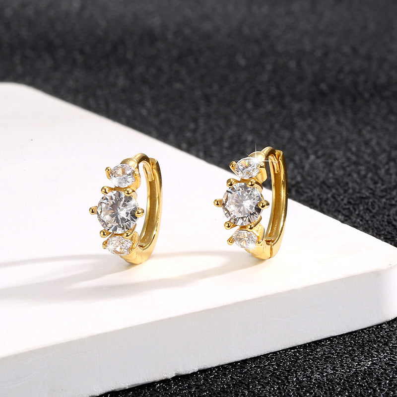 Personality Geometry Fine Sterling Sier Small Earrings