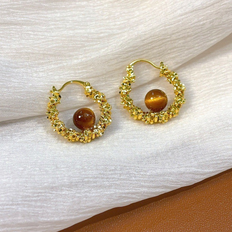 Women's Small Pieces Of Sier Ear Round Pearl For Exquisite Versatile Rings