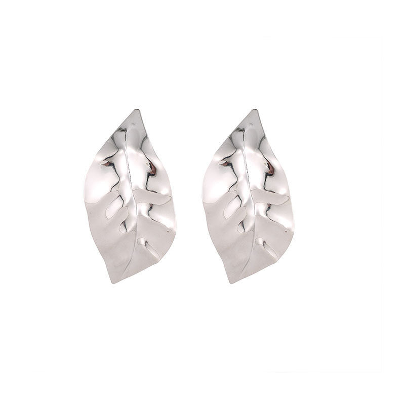 Women's Titanium Steel Pleated Geometric Irregular Round Rings
