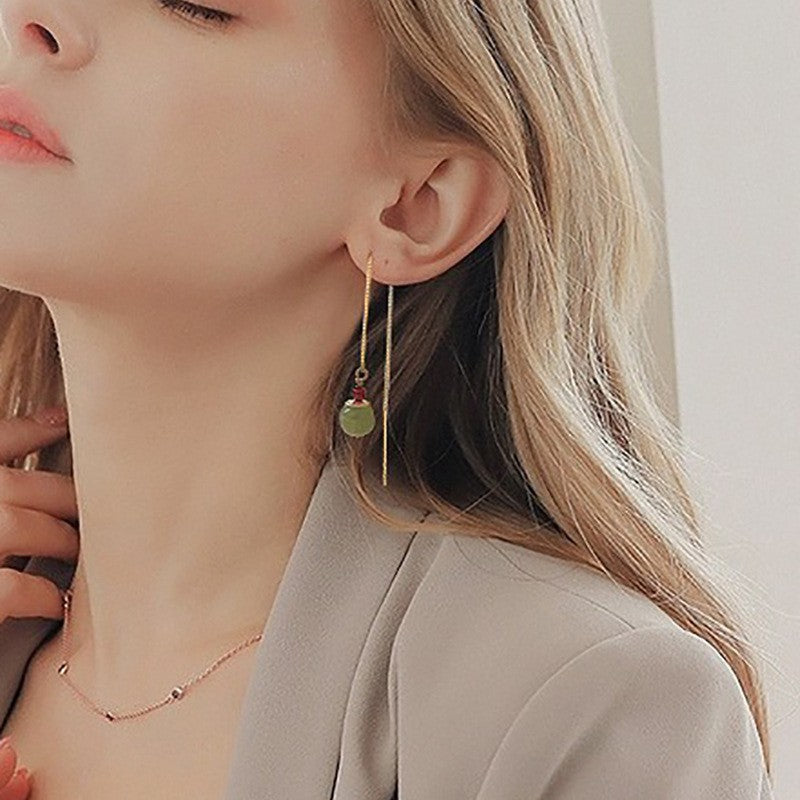 Jade Light Luxury High-grade Ear Clip Mosquito Earrings