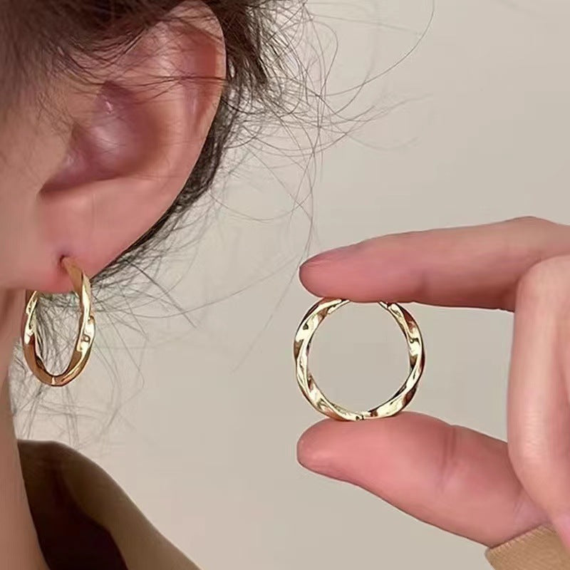 Women's Sier Needle Retro Geometric Metal Design Earrings
