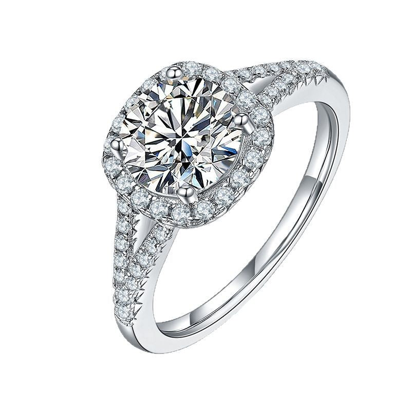 2 Karat Luxury Square Bag Female Full Diamond Four Claw Rings