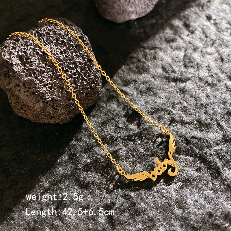 Steel Stainless Dear English Letter Personality Necklaces