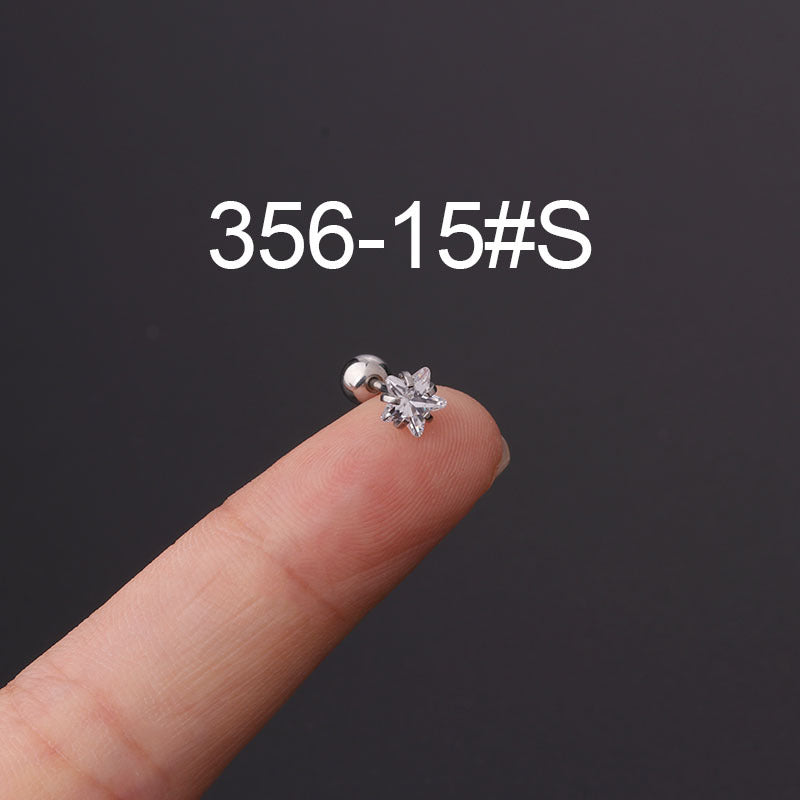 Twist Ball Ear Bone Piercing Zircon Earrings
