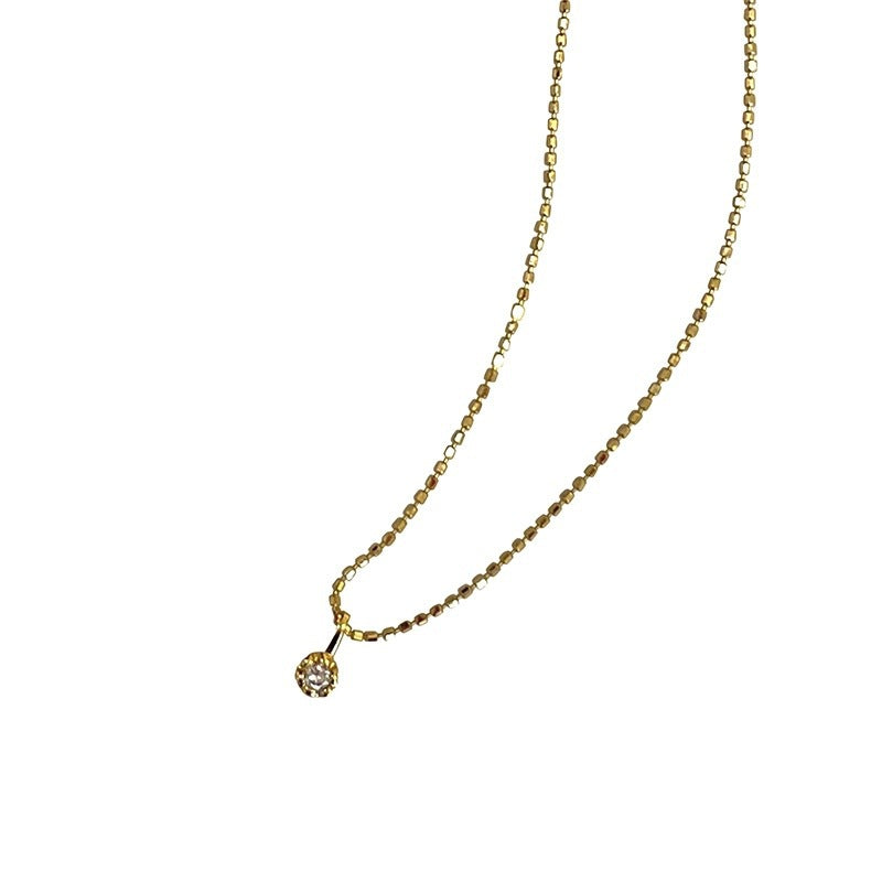 Women's Sterling Sier Gold-plated Zircon Universal Folding Adjustable Light Luxury Necklaces