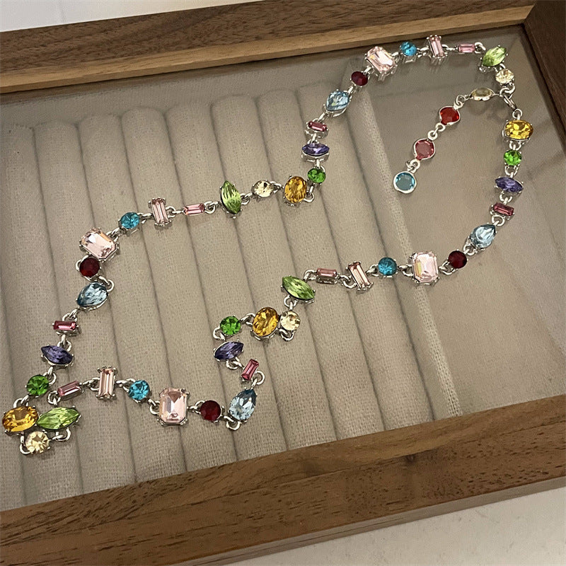 Color Zircon Candy Female Light Luxury Necklaces