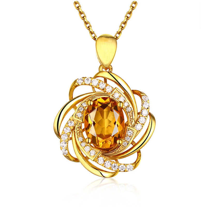 Female Niche Design Fashion Flower Sapphire Necklaces