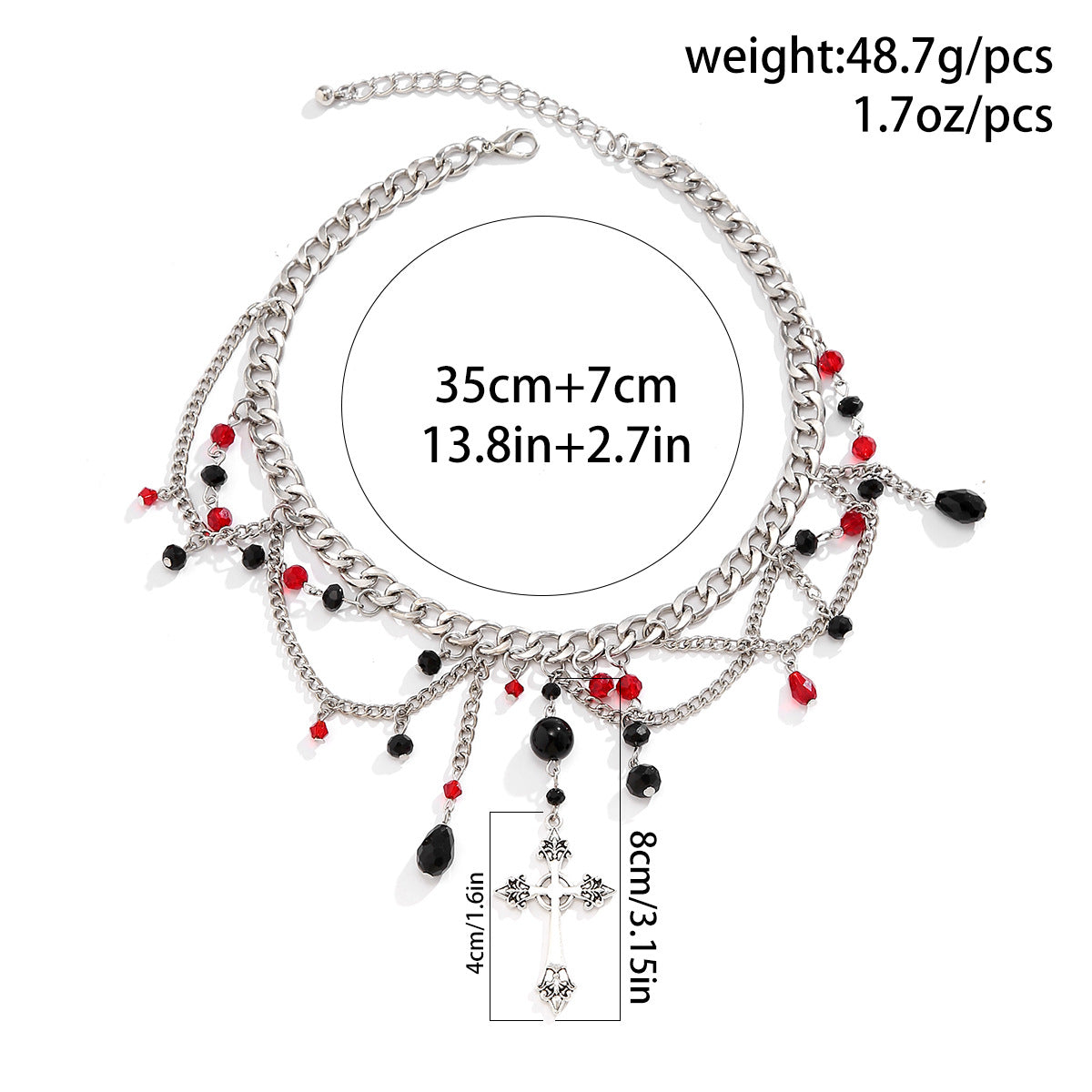 Cross Clavicle Chain Neck Dark Goth Pendants