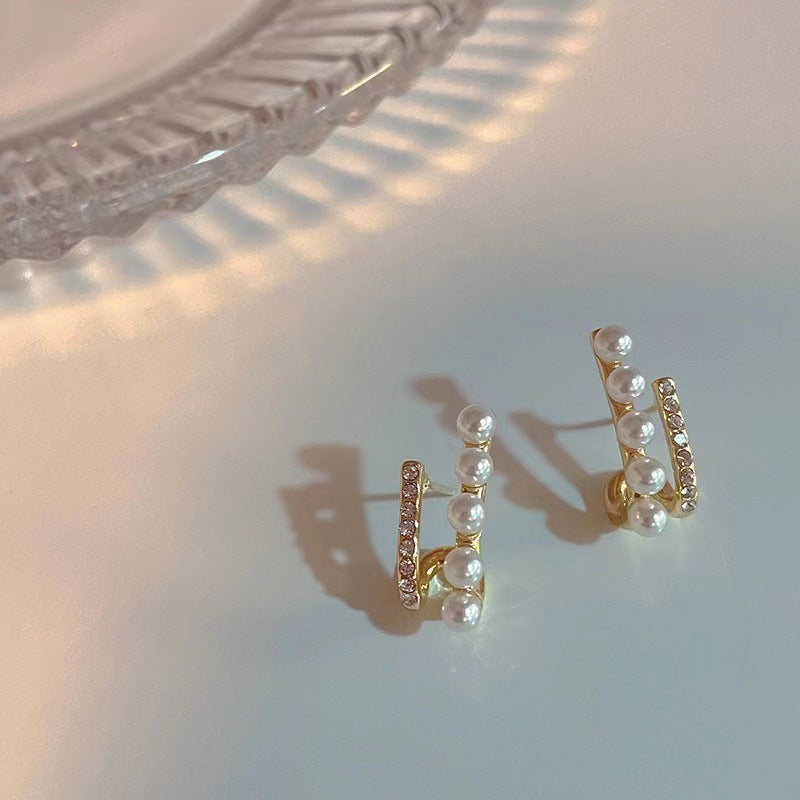 Women's Sier Needle Retro Geometric Metal Design Earrings