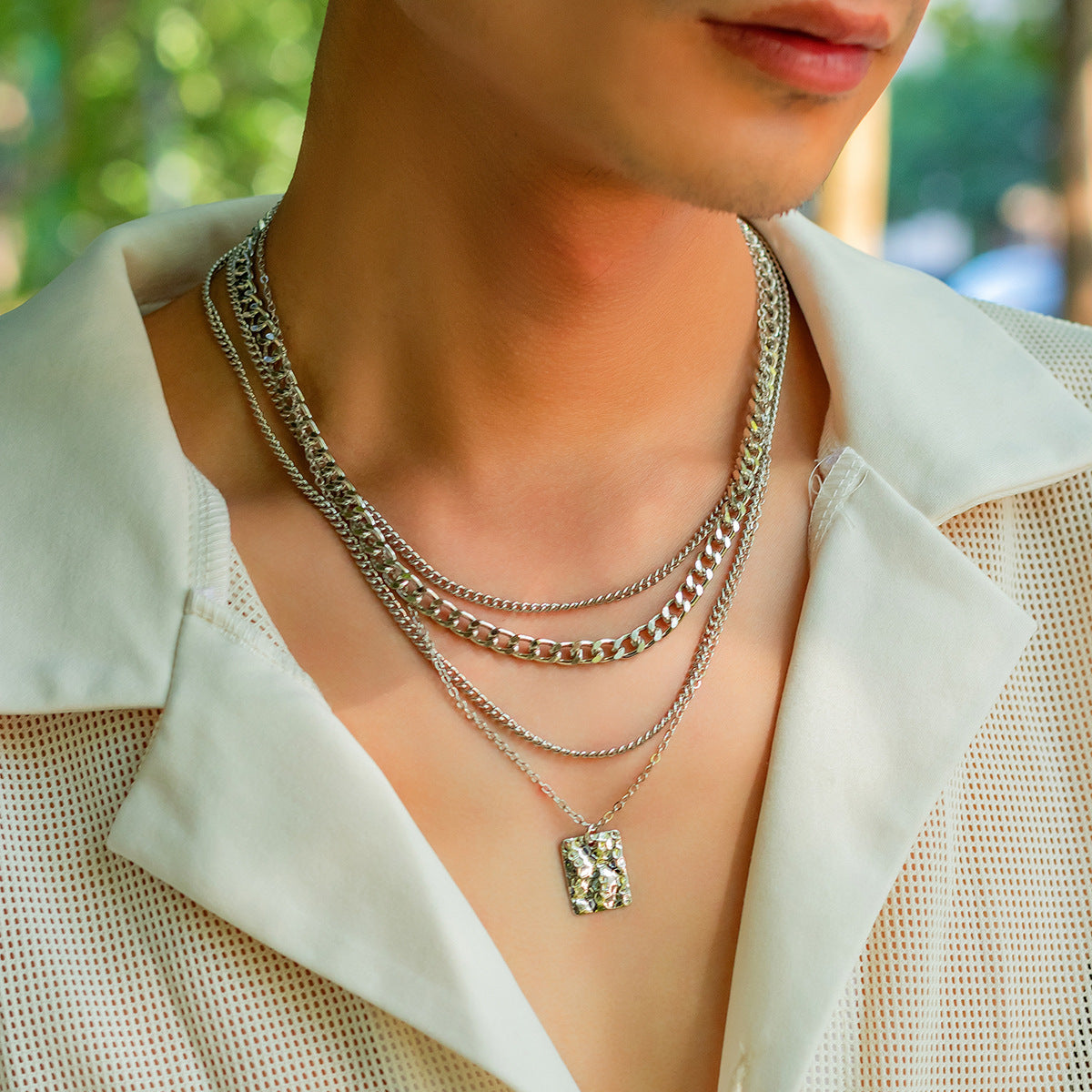 Men's Hip Hop High-grade Snakeskin Pattern Special Necklaces