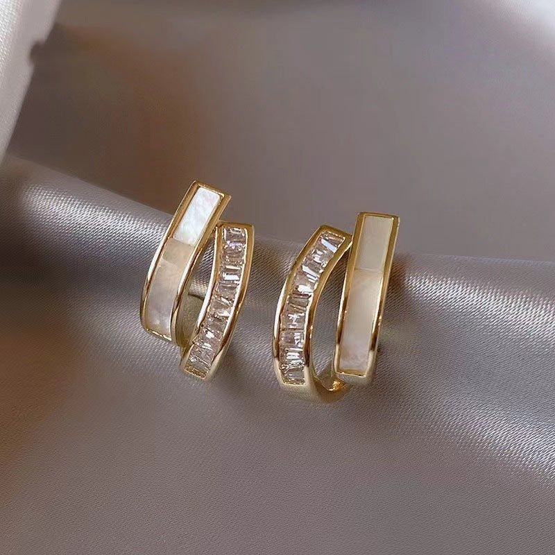 Women's Sier Needle Retro Geometric Metal Design Earrings