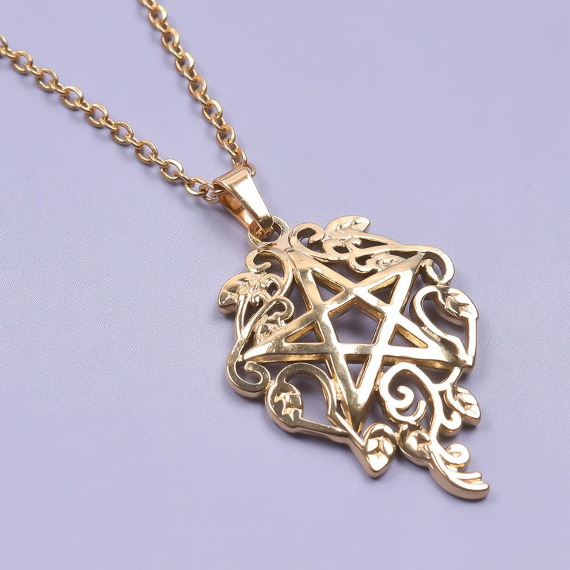 Colorful Gold Stainless Steel Stapelia Ornament Pendants