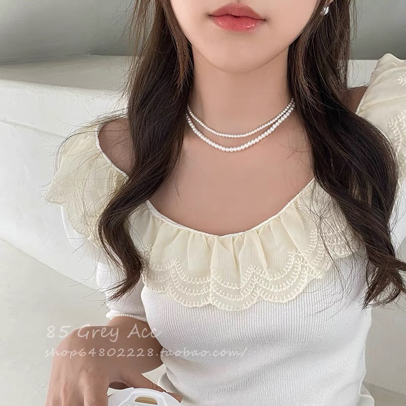 Light Luxury Bow Pearl High-grade Design Necklaces