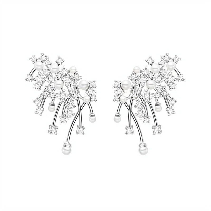 Women's Unique Bright Nebula Zircon Pearl Light Luxury Earrings