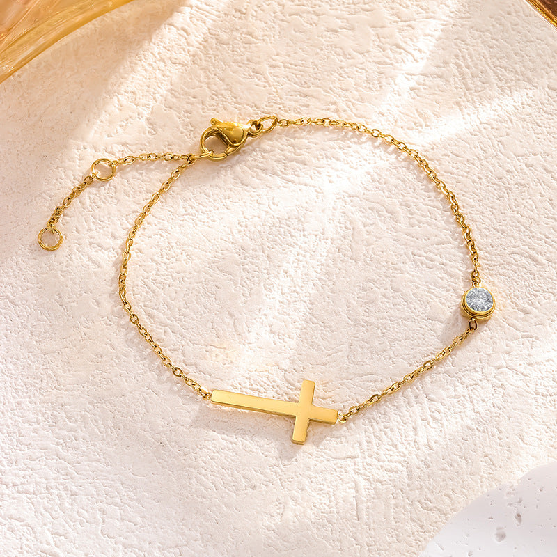 Light Luxury Minority Design Sense Exquisite Refined Grace Cross Simple Necklace