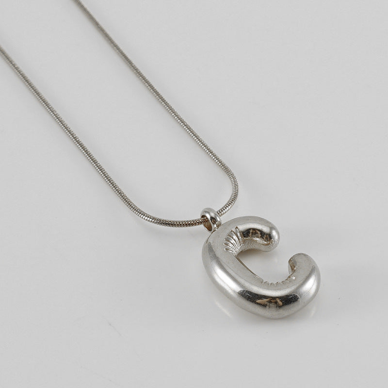 Bubble Letter Snake Bones Chain Titanium Steel Necklaces