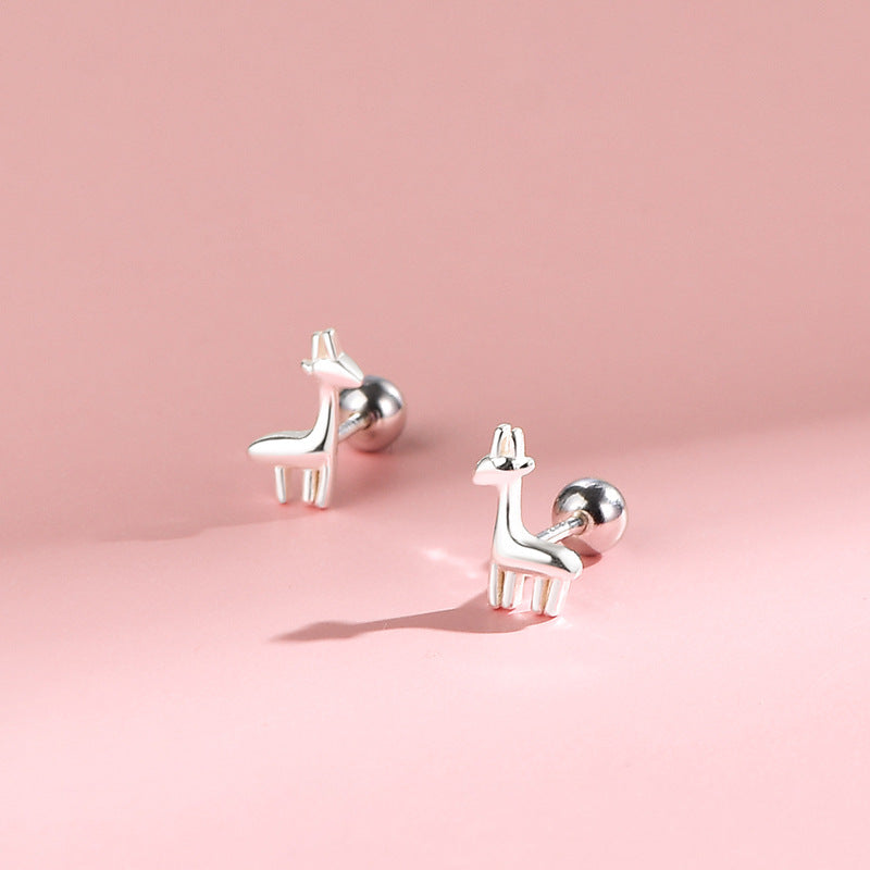 Of White Fungus Bone Nail Female Korean Cartoon Animal Earrings