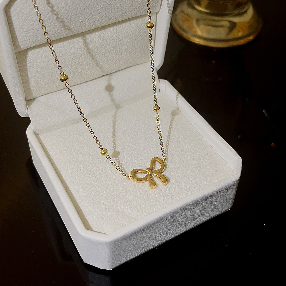 Women's Bow Titanium Steel Light Luxury High-grade Necklaces