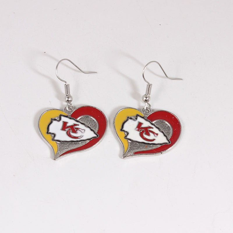 Oil Dripping Sports Team Series Denim Steel Pirate Earrings