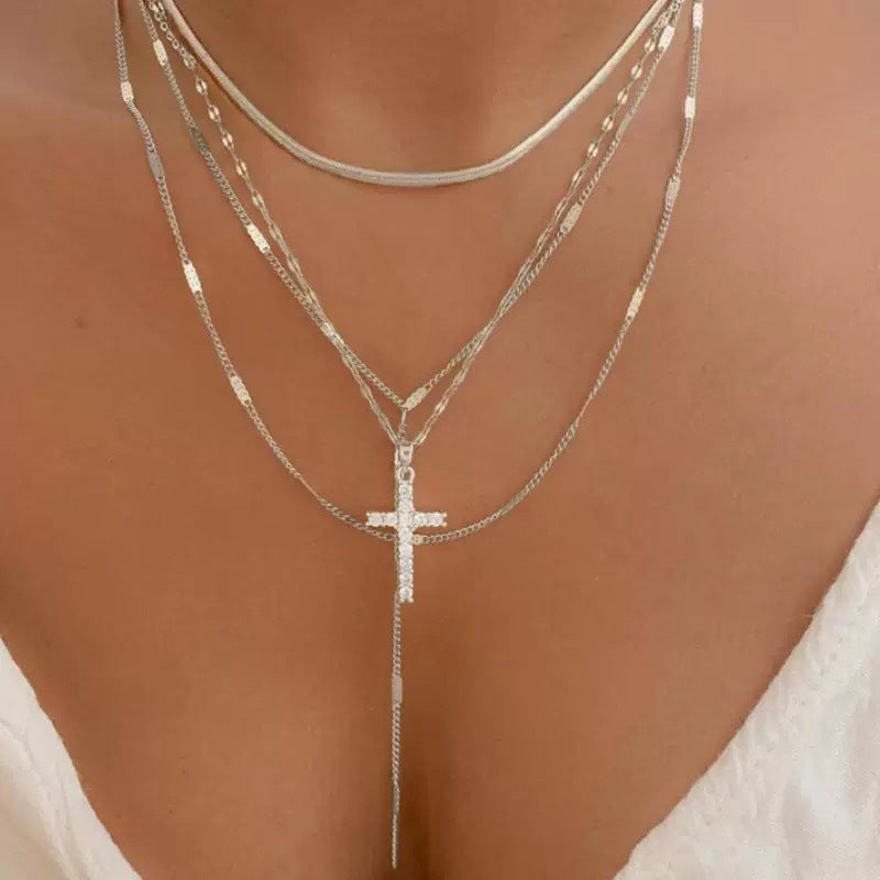 Women's Niche Design Cross For Twin Clavicle Pendants