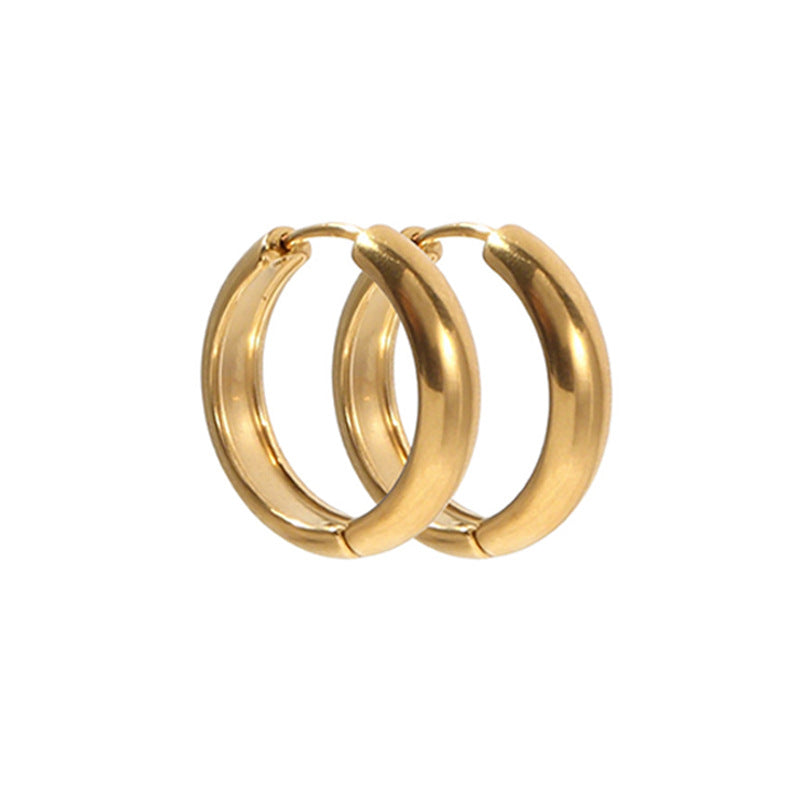 Stainless Steel Golden Ear Clip Trendy Elegant Earrings