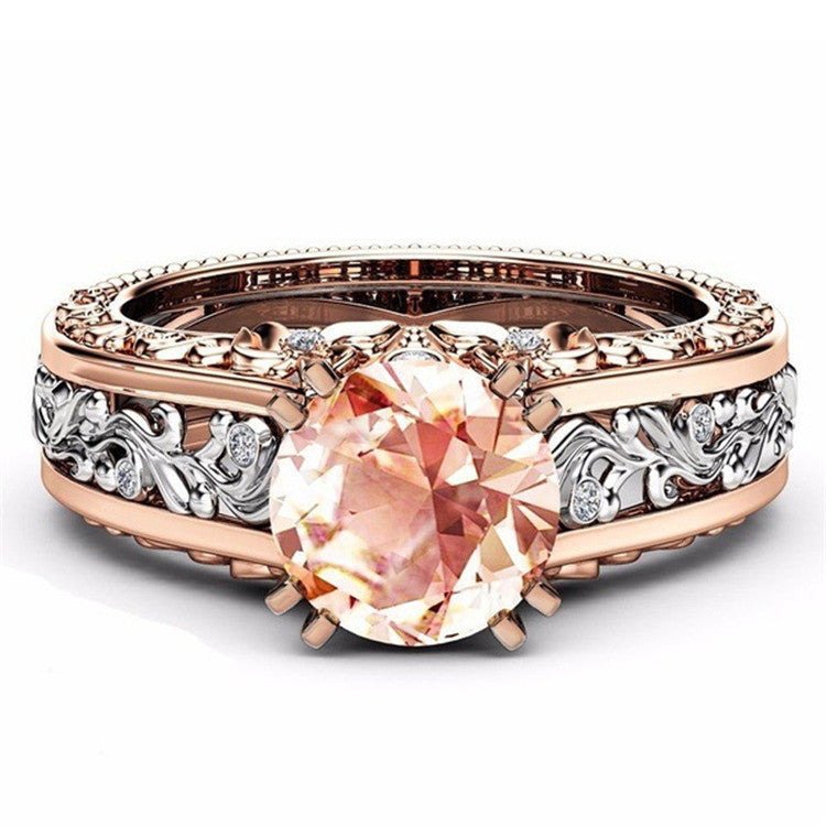 Gold-plated Rose Gold Color Separation Champagne Rings