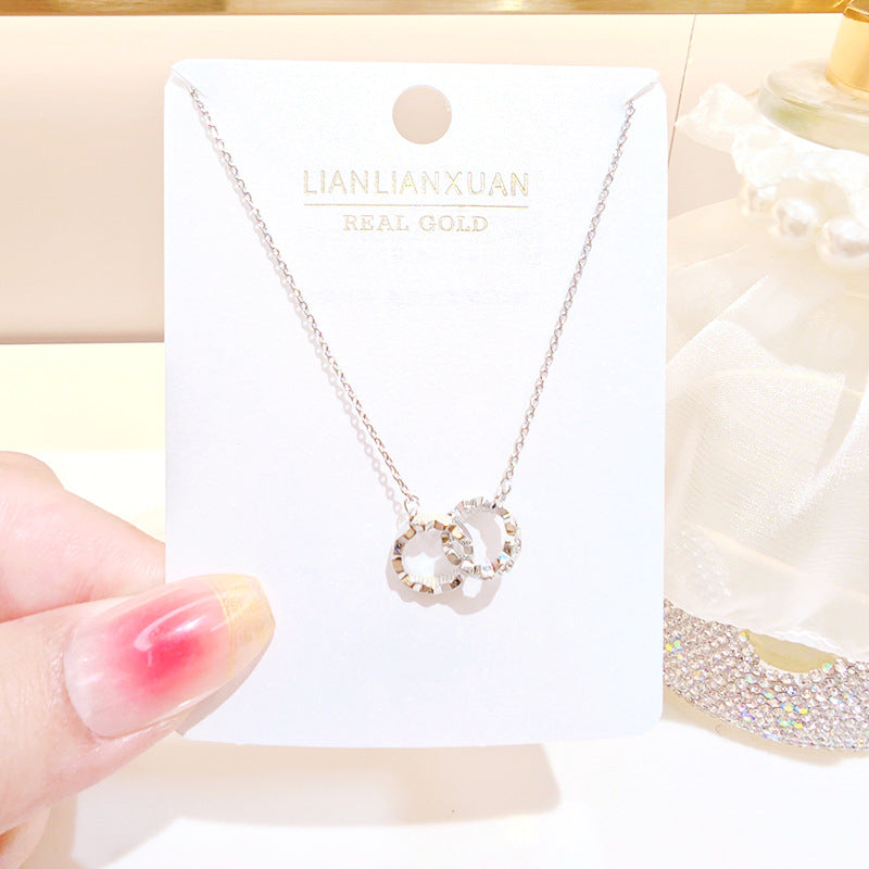Women's Copper Summer High-grade Simple Refined Zircon Gold Necklaces