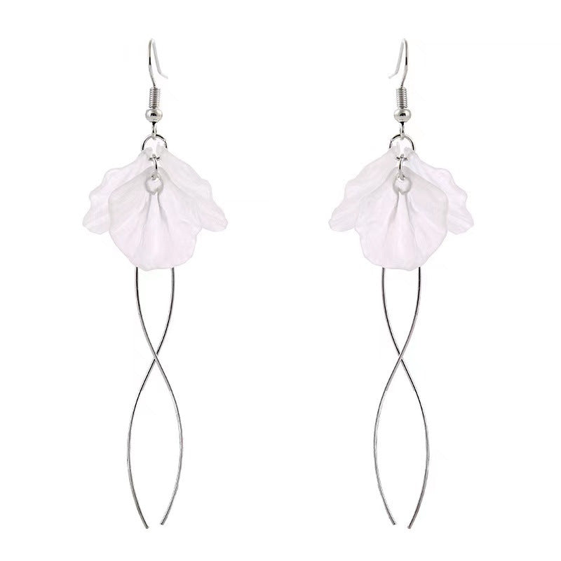 Ice Flower Tassel Elegant Long Crystal Rings