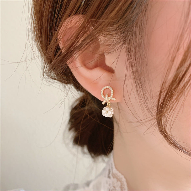 Women's Sier Pin Korean Style High Sense Special Earrings