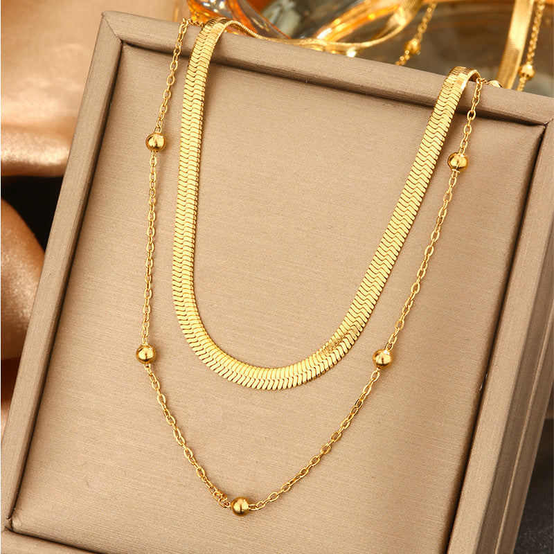 Fresh Titanium Steel Short Pearl High-grade Necklaces