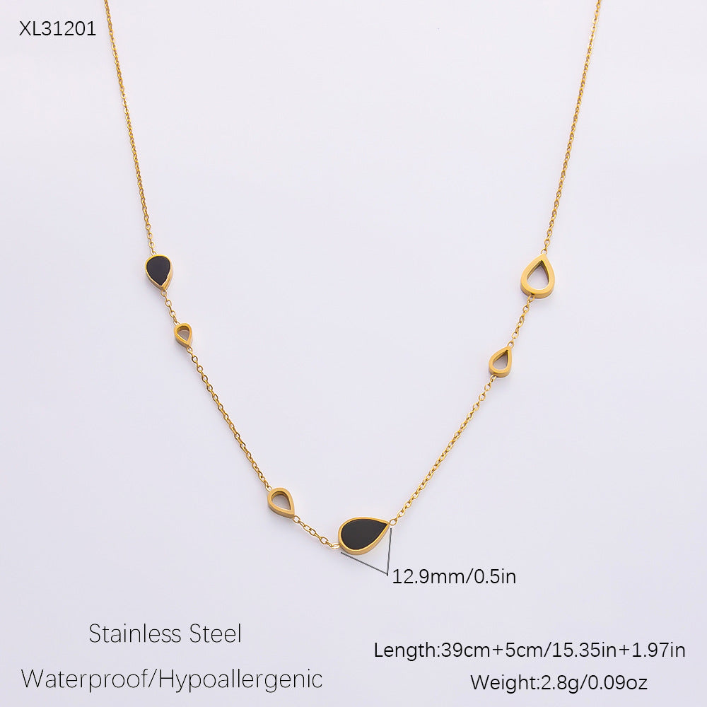 Women's Elegant Stainless Steel Gold-plated Diamond Jewelry Necklaces
