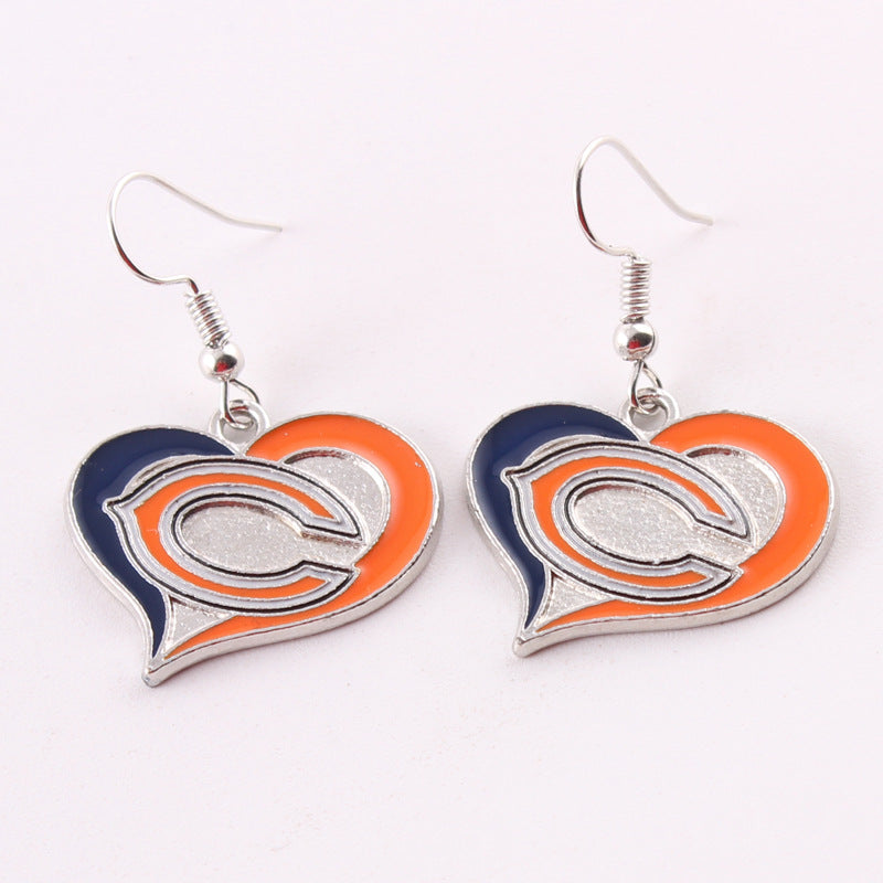 Oil Dripping Sports Team Series Denim Steel Pirate Earrings