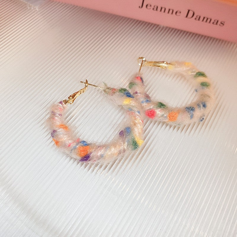 Women's Sier Needle Pearl Round Niche Elegant Earrings