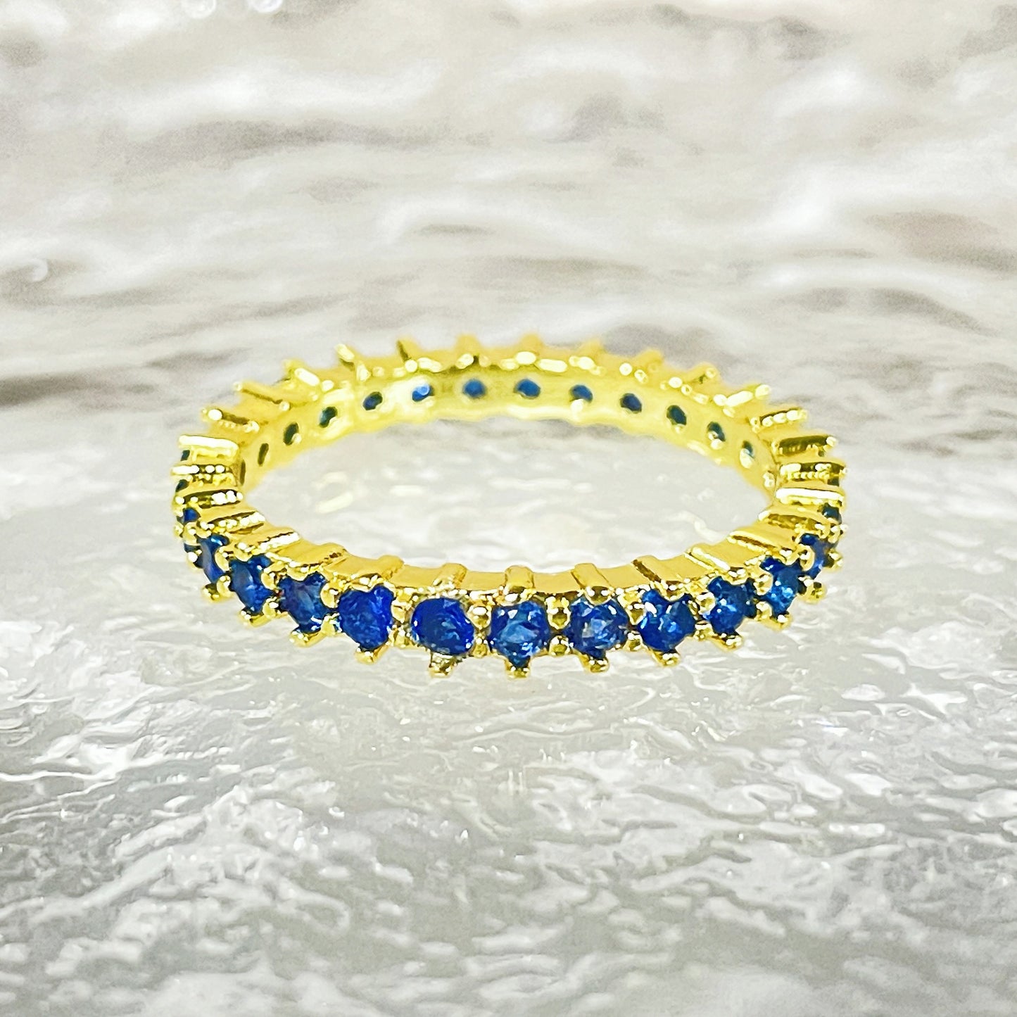 December Birthstone Inlaid Jewel Simple Gold Rings